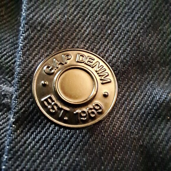 GAP 1969 DENIM jeans jacket Sz XS SIDE POCKETS DARK BLUE made INDIA A REAL GEM - Picture 4 of 9